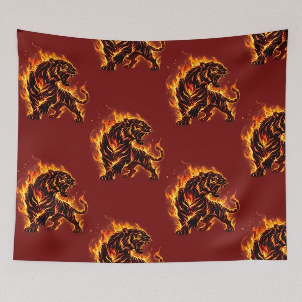 Item preview, Inferno Tiger – Fiery Roaring Tiger Transparent PNG designed and sold by arifali786.