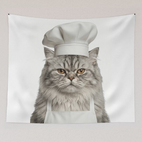 Item preview, Funny Persian Cat Chef Realistic Animal Cooking Humor Art designed and sold by LazyOwlStore.