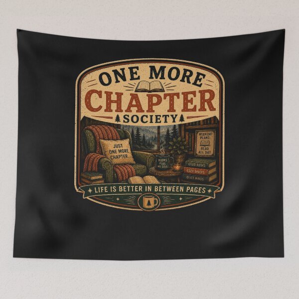 Item preview, One More Chapter Society – Retro Reading Book Lover Design designed and sold by MotylekAnia.