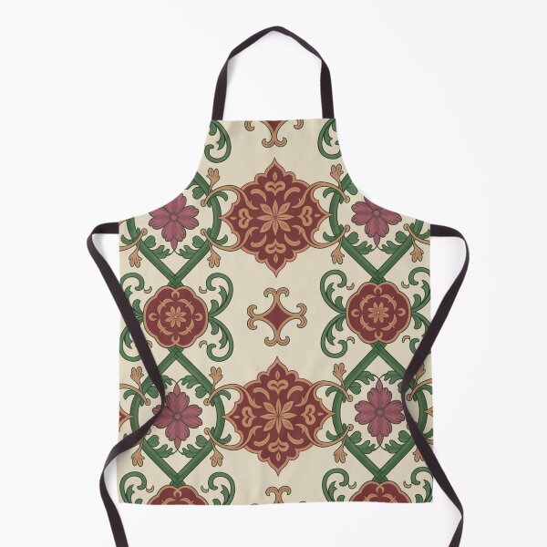 Item preview, Ornate Red Green Floral Medallion Pattern | Vintage Lattice Seamless Repeat designed and sold by Midnight Veil Designs.