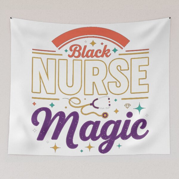 Item preview, Black Nurse Magic Minimalist Quote Powerful Nursing Pride designed and sold by Designs-RZ.