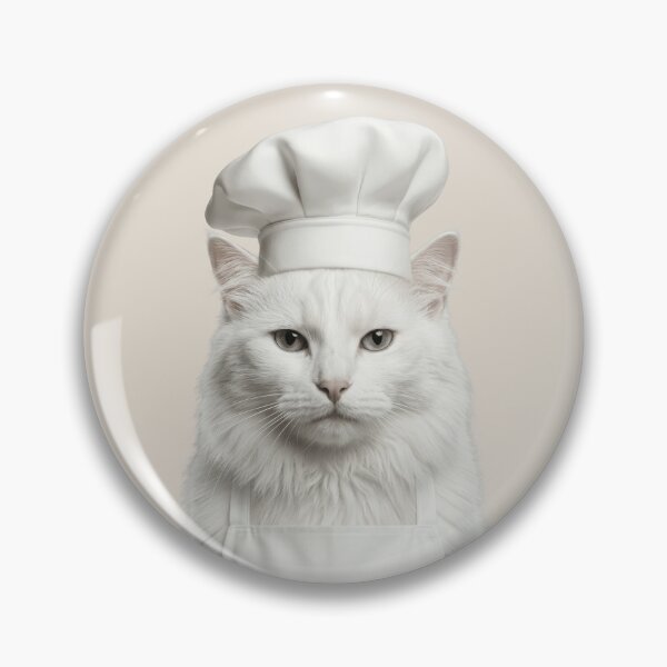 Item preview, Funny Turkish Angora Cat Chef Realistic Animal Cooking Humor Art designed and sold by LazyOwlStore.