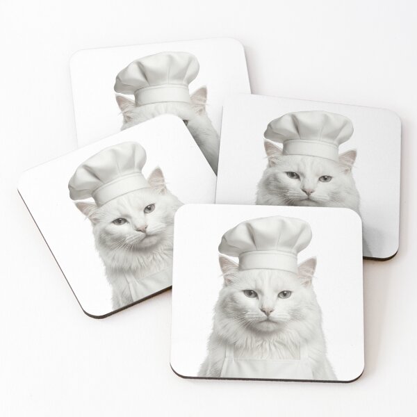 Item preview, Funny Turkish Angora Cat Chef Realistic Animal Cooking Humor Art designed and sold by LazyOwlStore.
