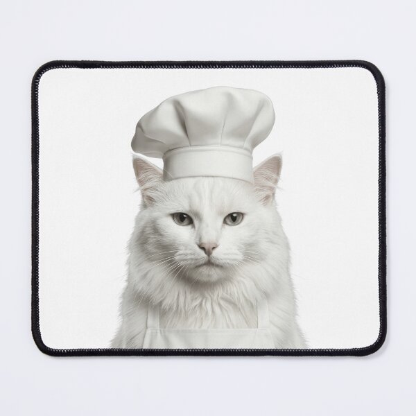 Item preview, Funny Turkish Angora Cat Chef Realistic Animal Cooking Humor Art designed and sold by LazyOwlStore.