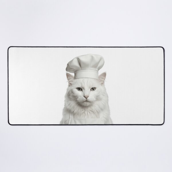 Item preview, Funny Turkish Angora Cat Chef Realistic Animal Cooking Humor Art designed and sold by LazyOwlStore.