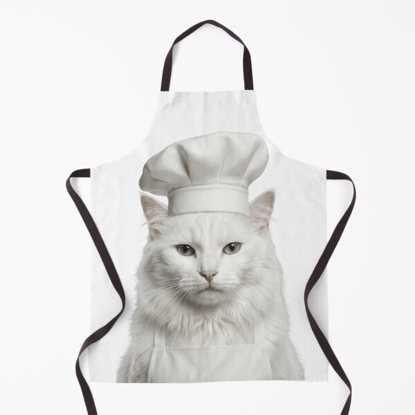 Item preview, Funny Turkish Angora Cat Chef Realistic Animal Cooking Humor Art designed and sold by LazyOwlStore.