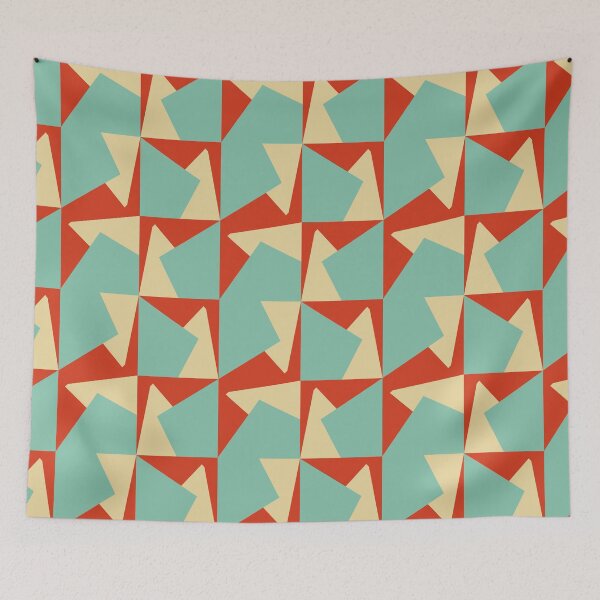 Item preview, Geometric composition in red, creme and Blue  designed and sold by StefanStudioArt.