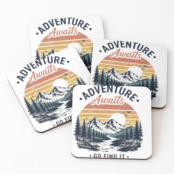 Item preview, Adventure Awaits Go Find It Retro Vintage Mountain Sunset designed and sold by Flowing Colurs.