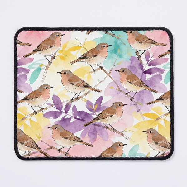 Item preview, Vibrant Watercolor Songbirds Pattern designed and sold by wissal.studio.