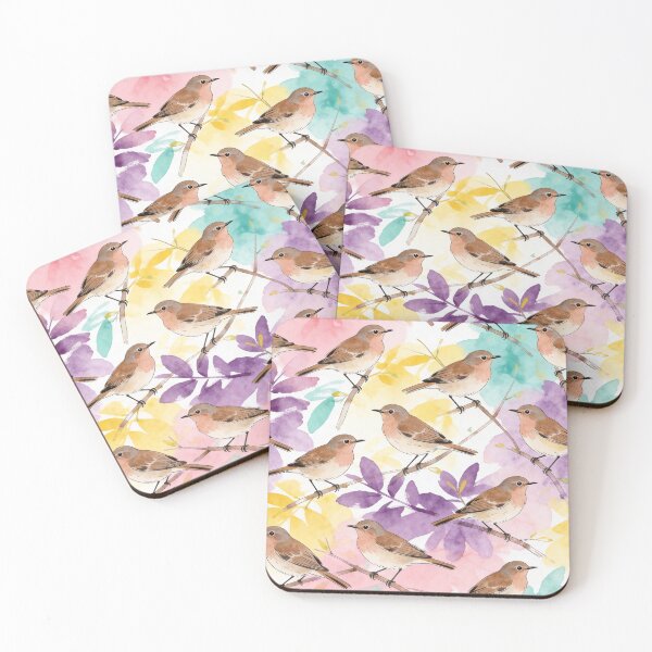 Item preview, Vibrant Watercolor Songbirds Pattern  designed and sold by wissal.studio.