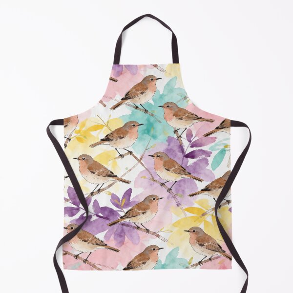 Item preview, Vibrant Watercolor Songbirds Pattern  designed and sold by wissal.studio.