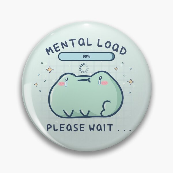 Item preview, Mental Load 99% Please Wait - Cute Overstimulated Frog designed and sold by ShyHomebodyClub.