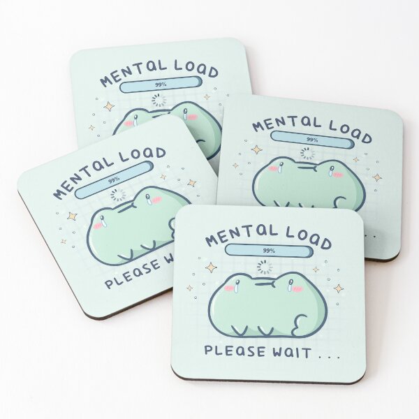 Item preview, Mental Load 99% Please Wait - Cute Overstimulated Frog designed and sold by ShyHomebodyClub.
