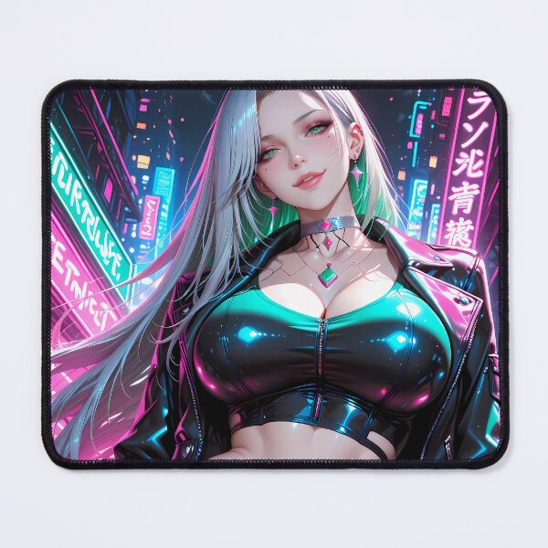 Item preview, Cyberpunk Anime Android Pinup Futuristic Waifu Neon Poster designed and sold by BorgSpareParts.