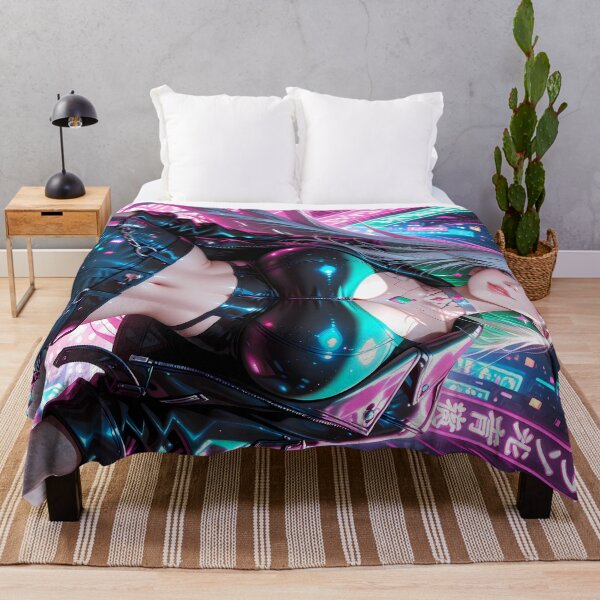 Item preview, Cyberpunk Anime Android Pinup Futuristic Waifu Neon Poster designed and sold by BorgSpareParts.