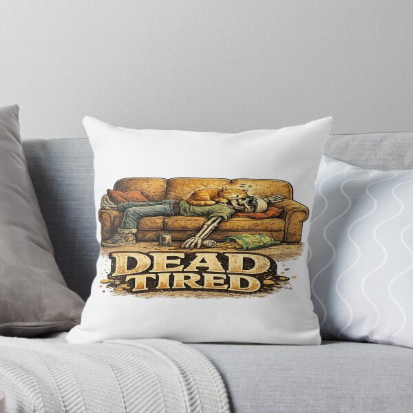 Item preview, Dead Tired Skeleton Cat Couch Lazy Funny Dark Humor designed and sold by NicheThreadCo.