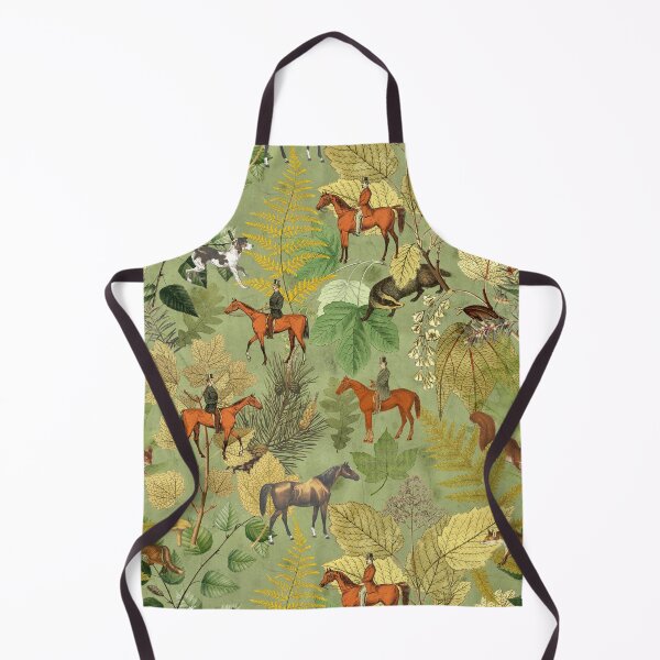 Item preview, Horseriding in The Forest with Woodland Animals, Colorful Cottagecore Toile pattern with Fox Hunting Scene designed and sold by CanisArt.