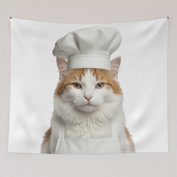 Item preview, Funny Turkish Van Cat Chef Realistic Animal Cooking Humor Art designed and sold by LazyOwlStore.