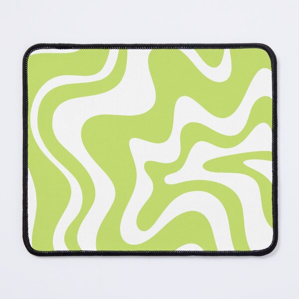 Item preview, Groovy Retro Liquid Swirl Abstract Pattern in Pistachio Chartreuse and White designed and sold by kierkegaard.
