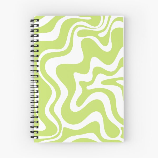 Aperçu de l'œuvre Motif abstrait tourbillon liquide rétro et groovy dans les tons pistache, chartreuse et blanc créée et vendue par kierkegaard.