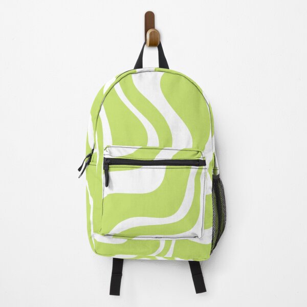 Item preview, Groovy Retro Liquid Swirl Abstract Pattern in Pistachio Chartreuse and White designed and sold by kierkegaard.