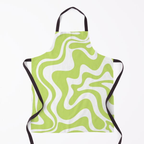 Item preview, Groovy Retro Liquid Swirl Abstract Pattern in Pistachio Chartreuse and White designed and sold by kierkegaard.