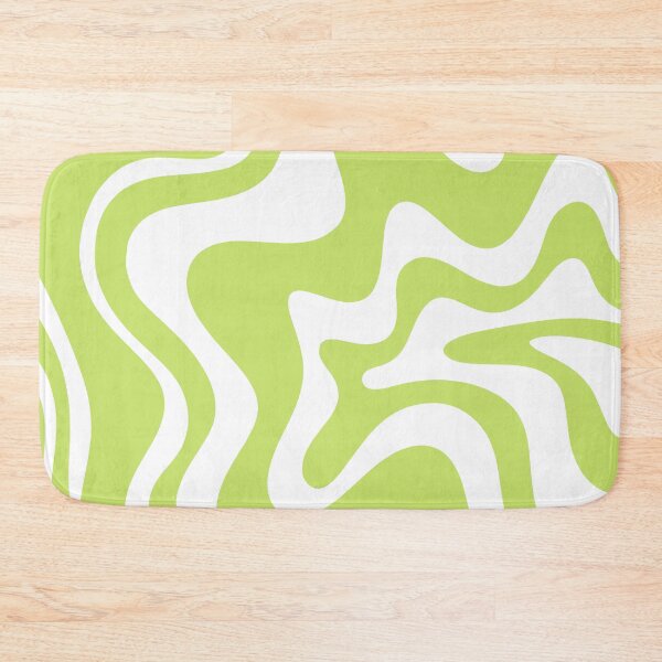 Item preview, Groovy Retro Liquid Swirl Abstract Pattern in Pistachio Chartreuse and White designed and sold by kierkegaard.