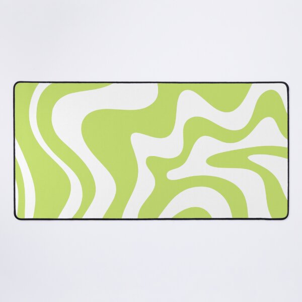 Item preview, Groovy Retro Liquid Swirl Abstract Pattern in Pistachio Chartreuse and White designed and sold by kierkegaard.