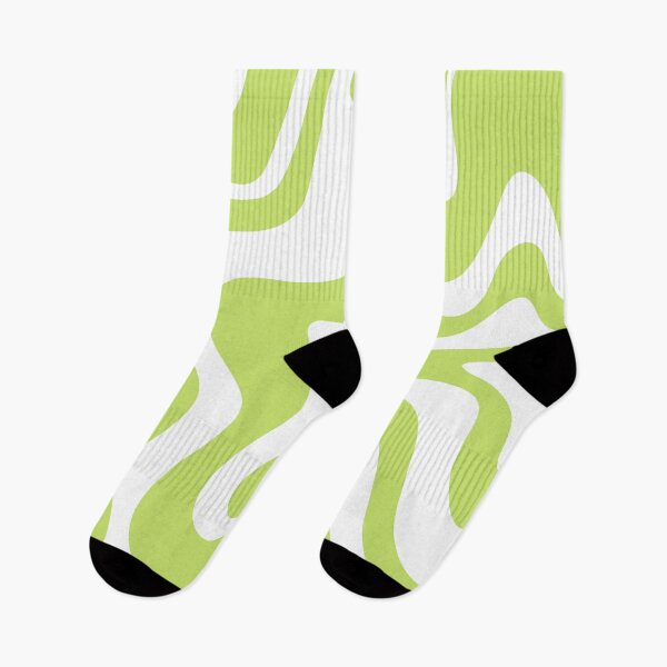 Item preview, Groovy Retro Liquid Swirl Abstract Pattern in Pistachio Chartreuse and White designed and sold by kierkegaard.