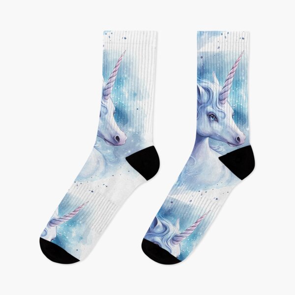 Item preview, Celestial Blue Unicorn Watercolor Fantasy designed and sold by MegaNovaArt.
