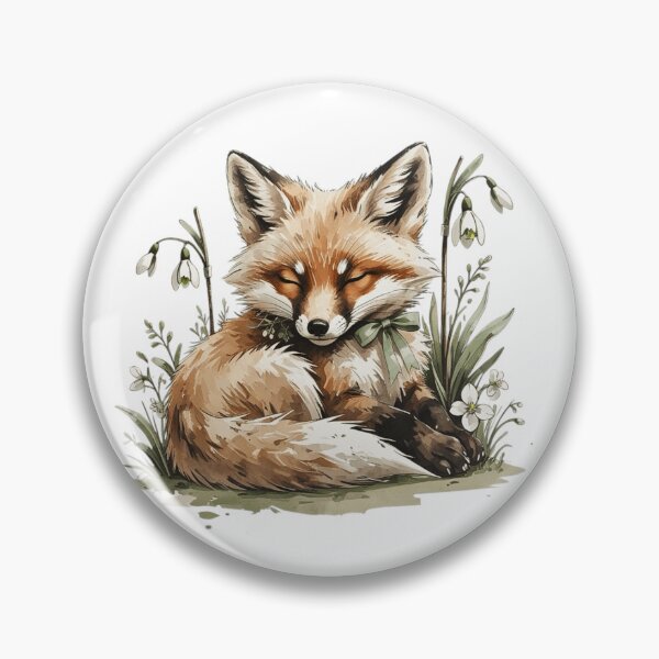 Item preview, Sleeping Woodland Fox Snowdrop Art designed and sold by AQUILAKREO.