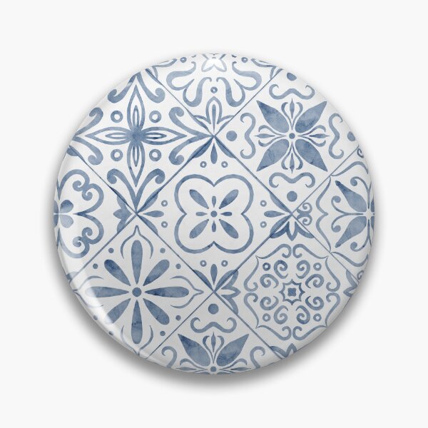 Item preview, Mediterranean Blue Tile Pattern Watercolor designed and sold by Alisles.