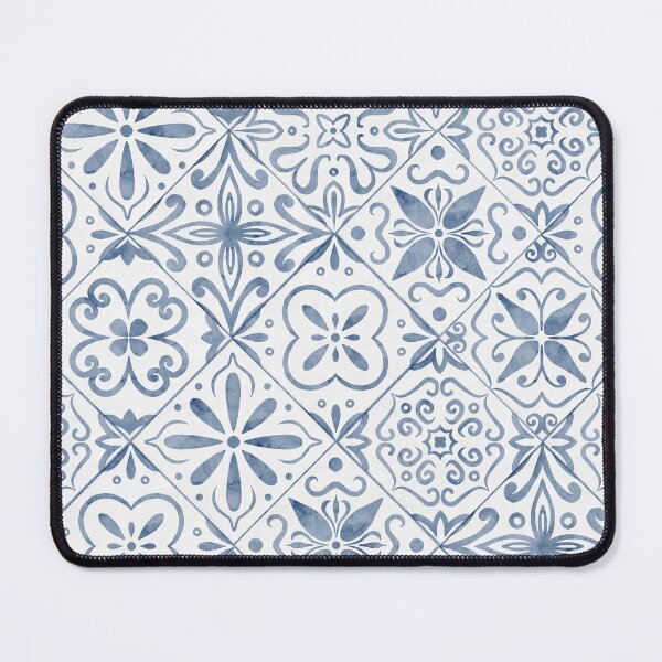 Item preview, Mediterranean Blue Tile Pattern Watercolor designed and sold by Alisles.