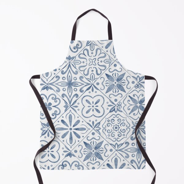 Item preview, Mediterranean Blue Tile Pattern Watercolor designed and sold by Alisles.