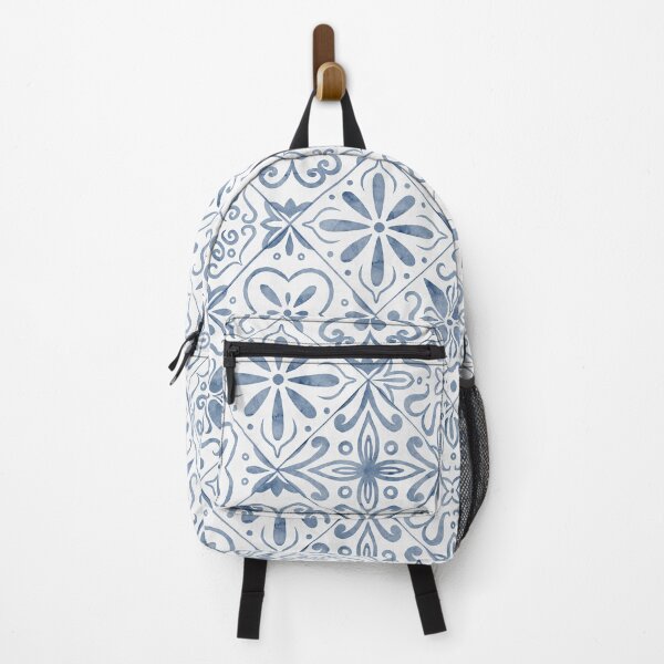 Item preview, Mediterranean Blue Tile Pattern Watercolor designed and sold by Alisles.