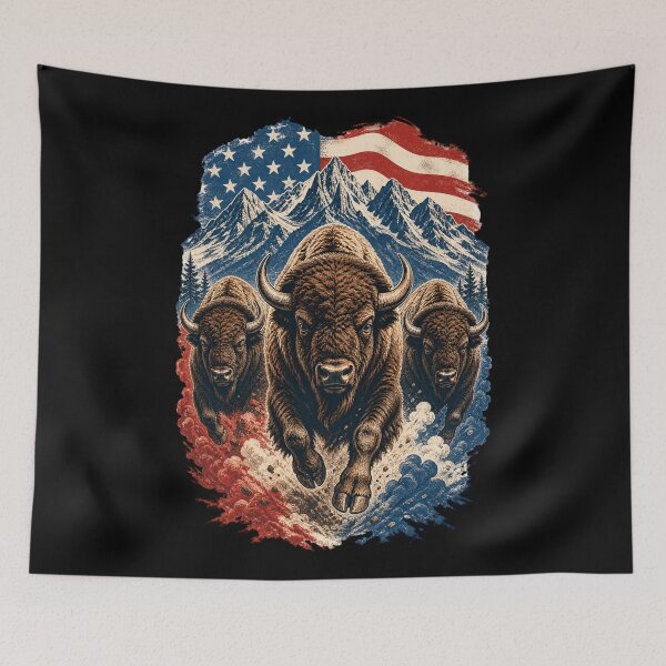 Item preview, American Bison Trio 1776–2026 Patriotic Design designed and sold by FREENATION2026.