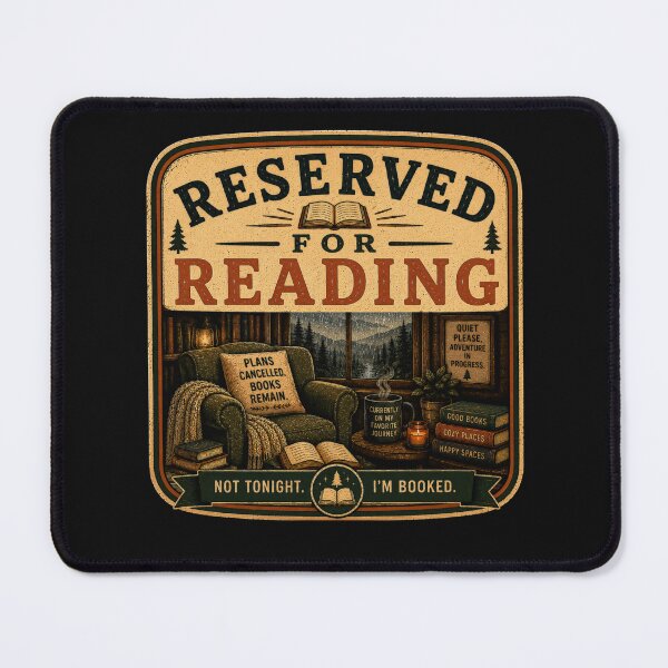 Item preview, Reserv ed For Reading – Retro Book Lover Reading Design designed and sold by MotylekAnia.