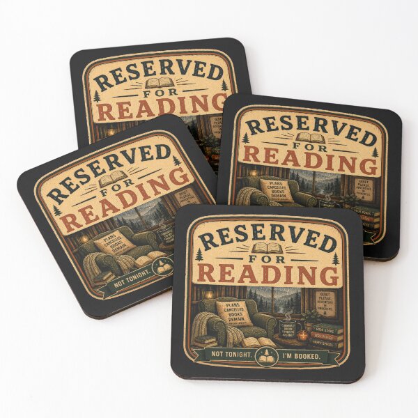 Item preview, Reserv ed For Reading – Retro Book Lover Reading Design designed and sold by MotylekAnia.
