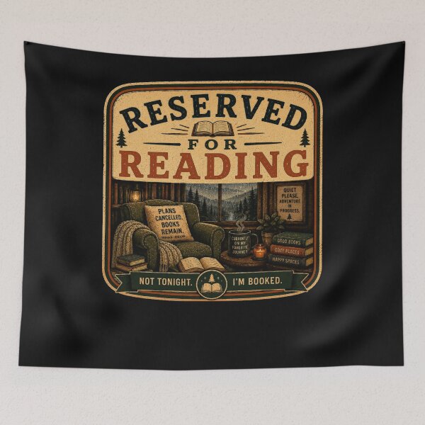 Item preview, Reserv ed For Reading – Retro Book Lover Reading Design designed and sold by MotylekAnia.