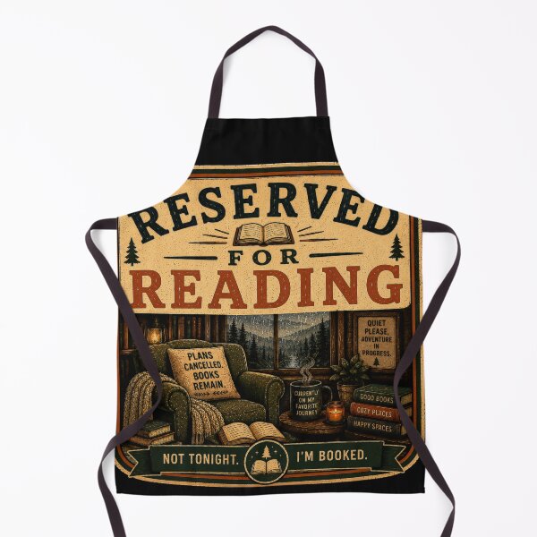 Item preview, Reserv ed For Reading – Retro Book Lover Reading Design designed and sold by MotylekAnia.