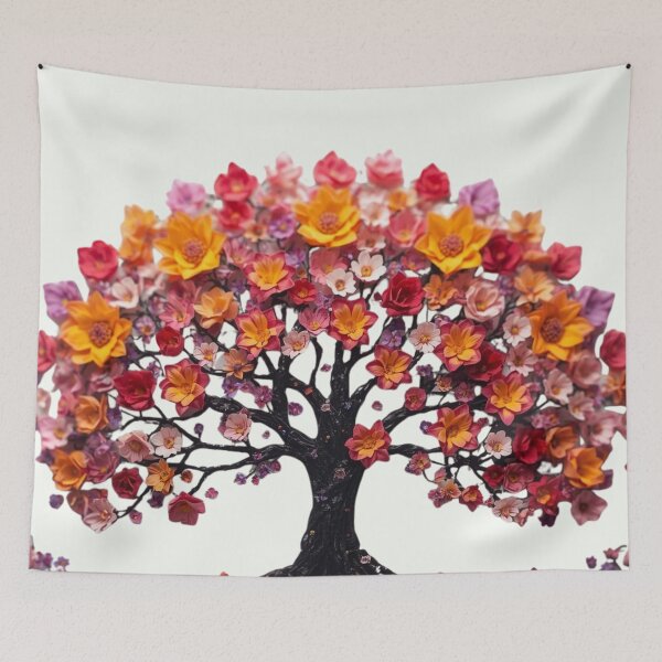 Item preview, Zen tree adorned with flowers designed and sold by Art70shop.