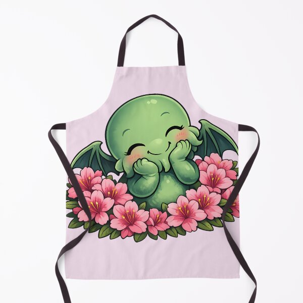 Item preview, Spooky Cute Blissful Cthulhu with Azaleas – Gothic Floral Cryptid designed and sold by designsbyhw.
