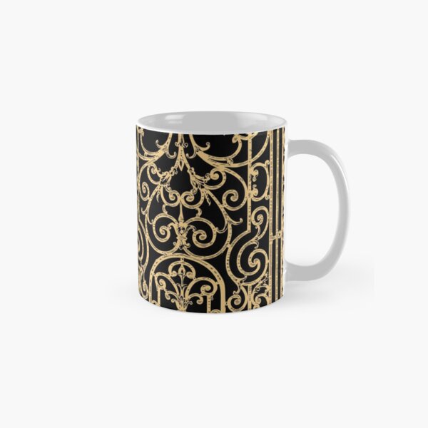 French Wrought Iron Gate | Louis XV Style | Black and Gold | Classic Mug