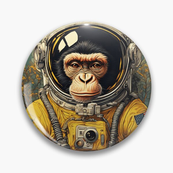 Item preview, yellow chimp astronaut on throne designed and sold by aliraweb.
