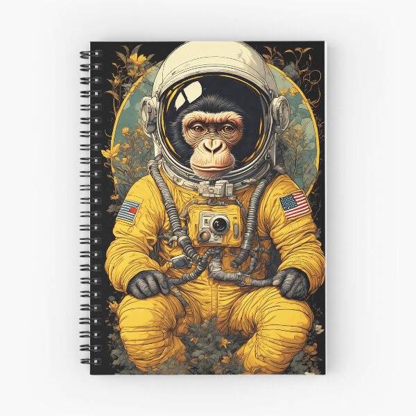 Item preview, yellow chimp astronaut on throne designed and sold by aliraweb.