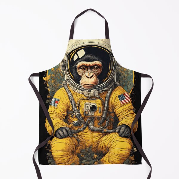 Item preview, yellow chimp astronaut on throne designed and sold by aliraweb.