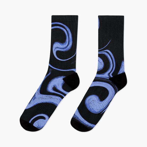 Item preview, Blue Neon Fluid Swirl Abstract Aesthetic Matrix Pattern designed and sold by CaramelCo.