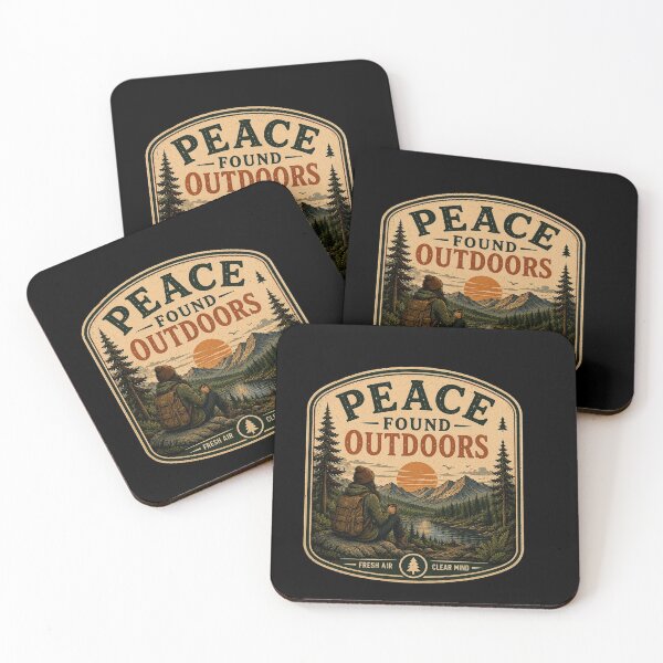 Item preview, Peace Found Outdoors – Retro Hiking Introvert Nature Design designed and sold by MotylekAnia.