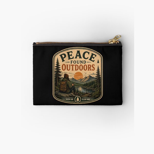 Item preview, Peace Found Outdoors – Retro Hiking Introvert Nature Design designed and sold by MotylekAnia.
