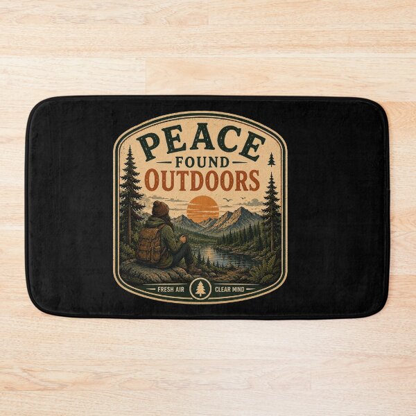 Item preview, Peace Found Outdoors – Retro Hiking Introvert Nature Design designed and sold by MotylekAnia.